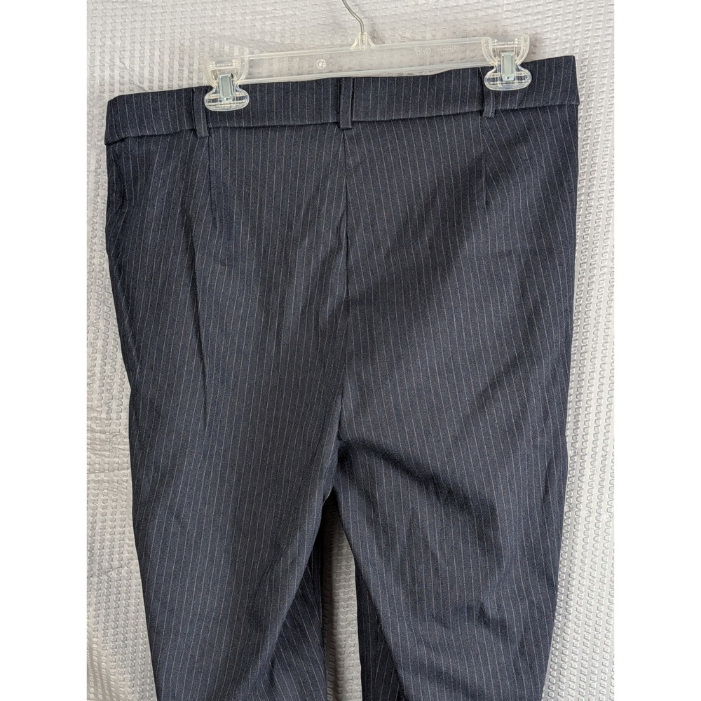 Rafaella Womens Size 14 Black‎ Pinstripe Dress Pants Trouser Flat Front Straight - Picture 7 of 14